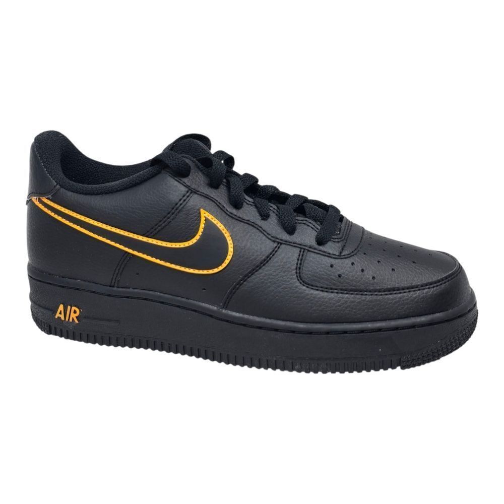 Nike Air Force 1 'Sundial Orange' Black Sneakers, Size 6Y / 7.5 Women IF6158-001